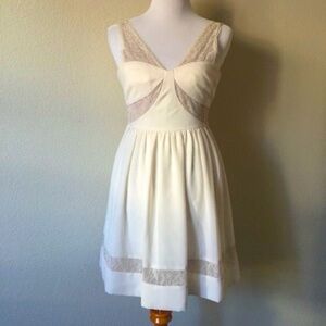 Max & Cleo Cream Lace Mini Dress